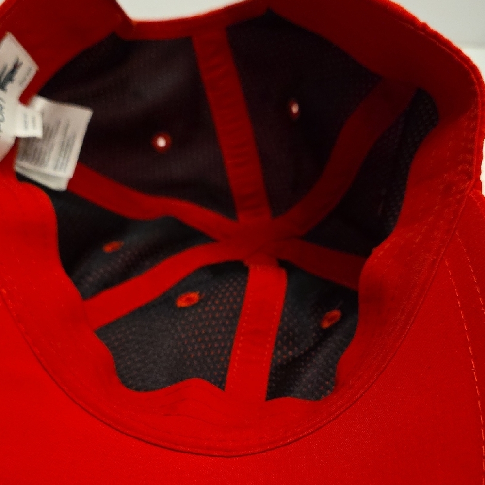 Lacoste  Red Cap with Green Crocodile Patch - Picture 3 of 3
